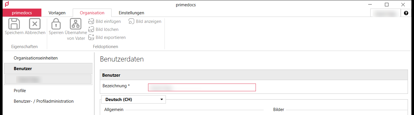 Benutzerdaten in primedocs Desktop kontrollieren